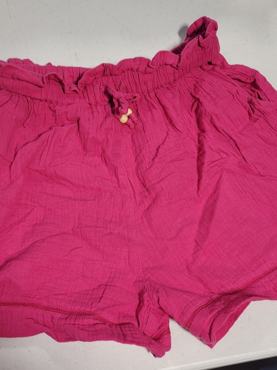 Mng Casual Pants - High-Waist Ruffle Drawstring Shorts in Hot Pink